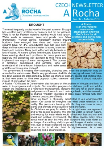 A Rocha Czech Republic Newsletter Cover Autumn 2019